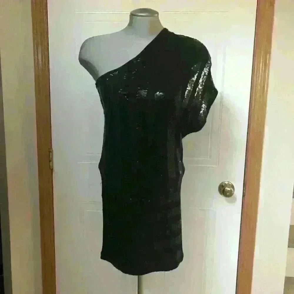 BEDO Dress One Shoulder Sequin Mini Cocktail - Picture 9 of 10